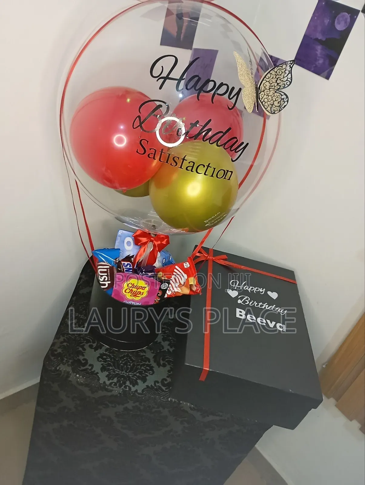 Black and Red Themed Birthday Gift Package