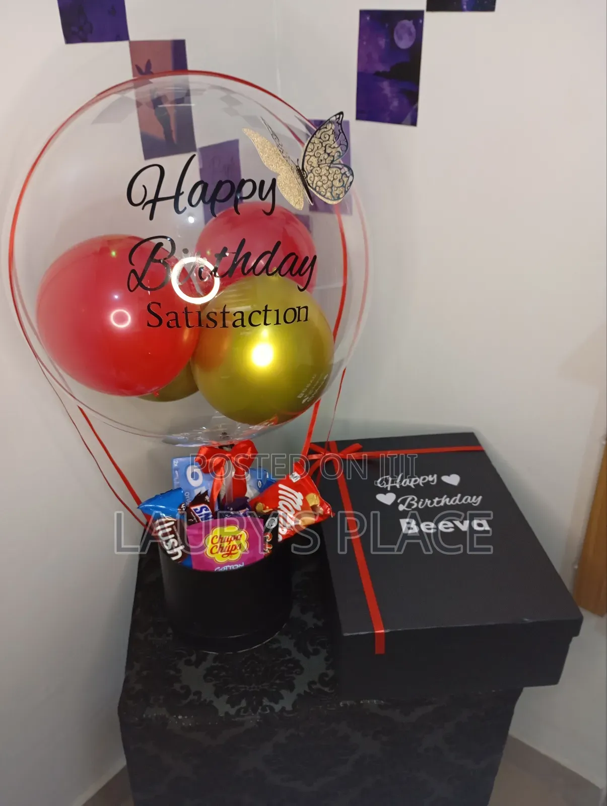 Black and Red Themed Birthday Gift Package