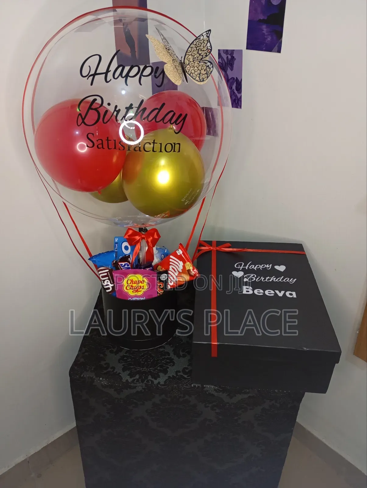 Black and Red Themed Birthday Gift Package