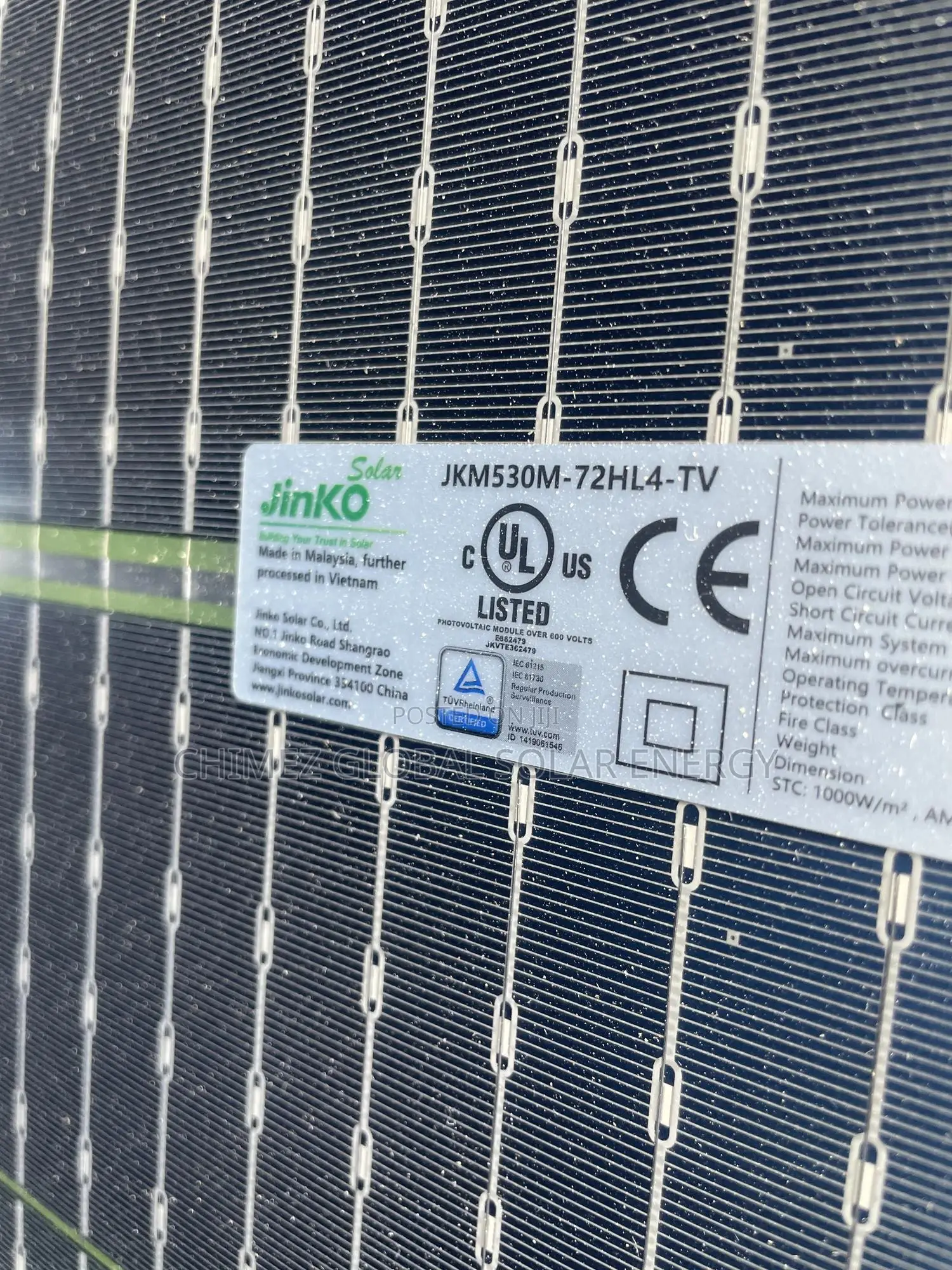 Jinko 600 Watts Solar Panel