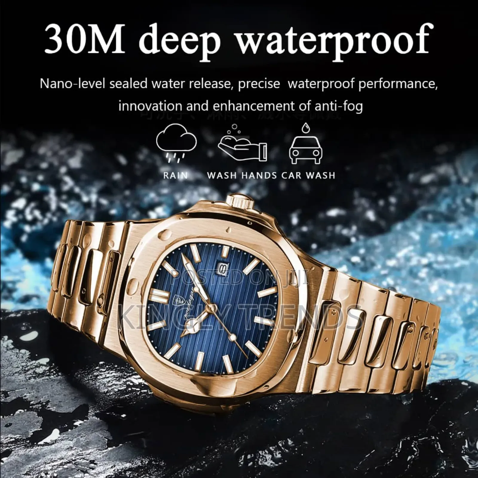 Poedagar Quality Stainless Wristwatch for Men