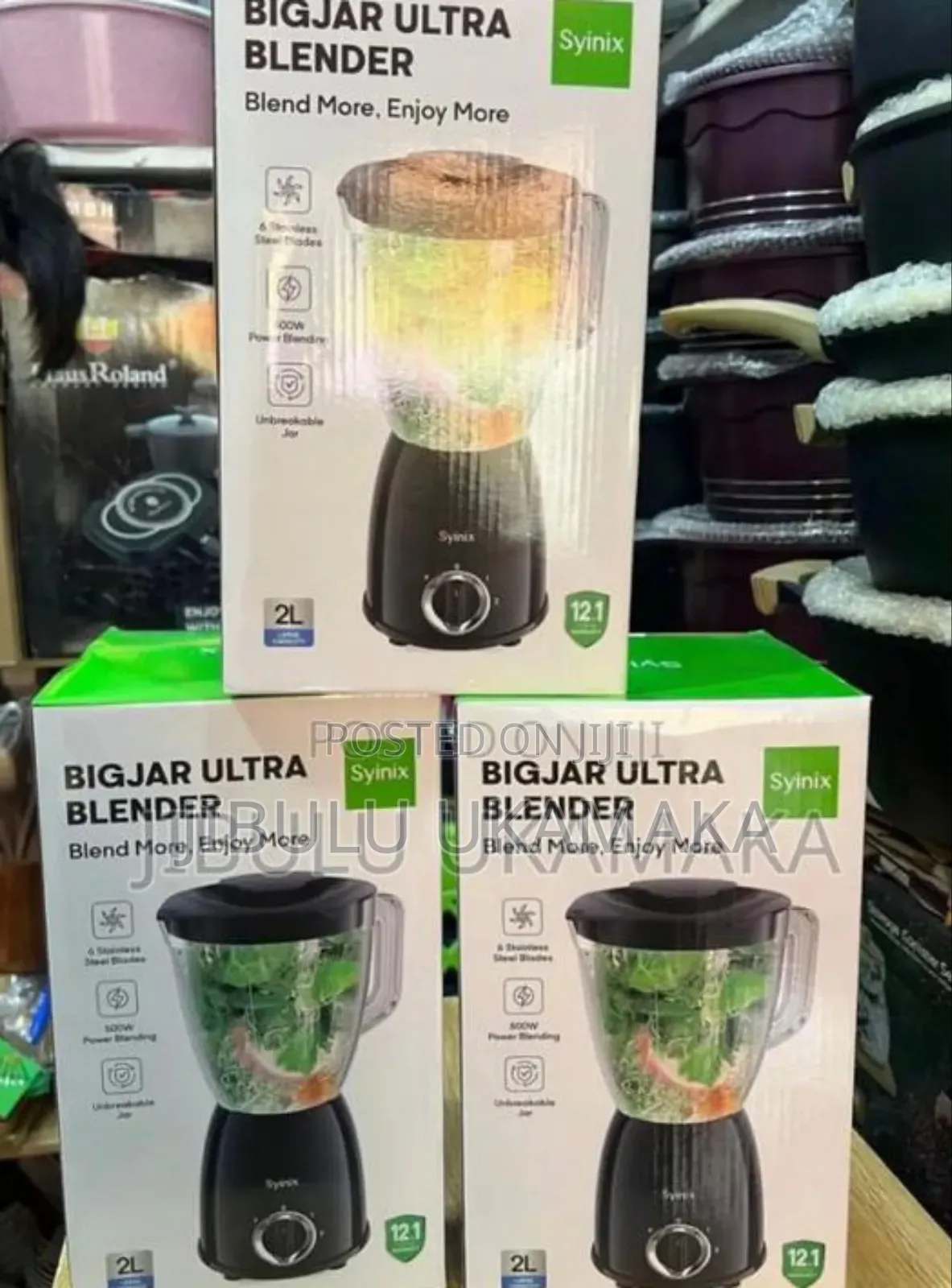 Syinix 2l Large Capacity Blender Unbreakable Jar -500w