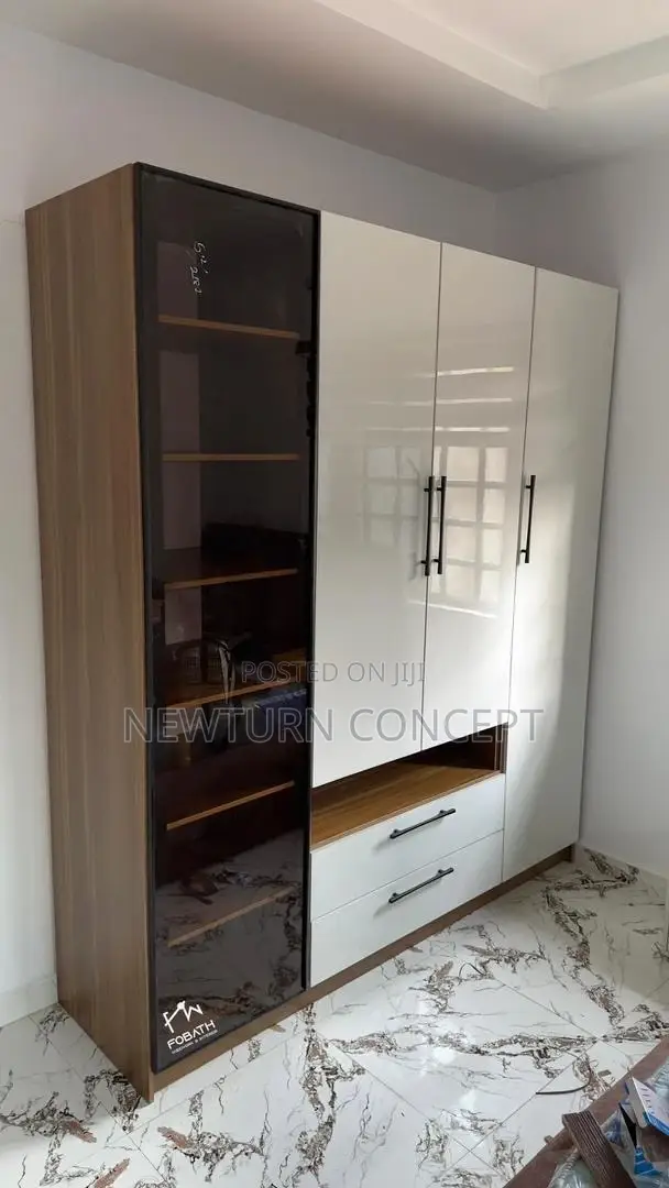 Luxury Glass and Wood Wardrobe