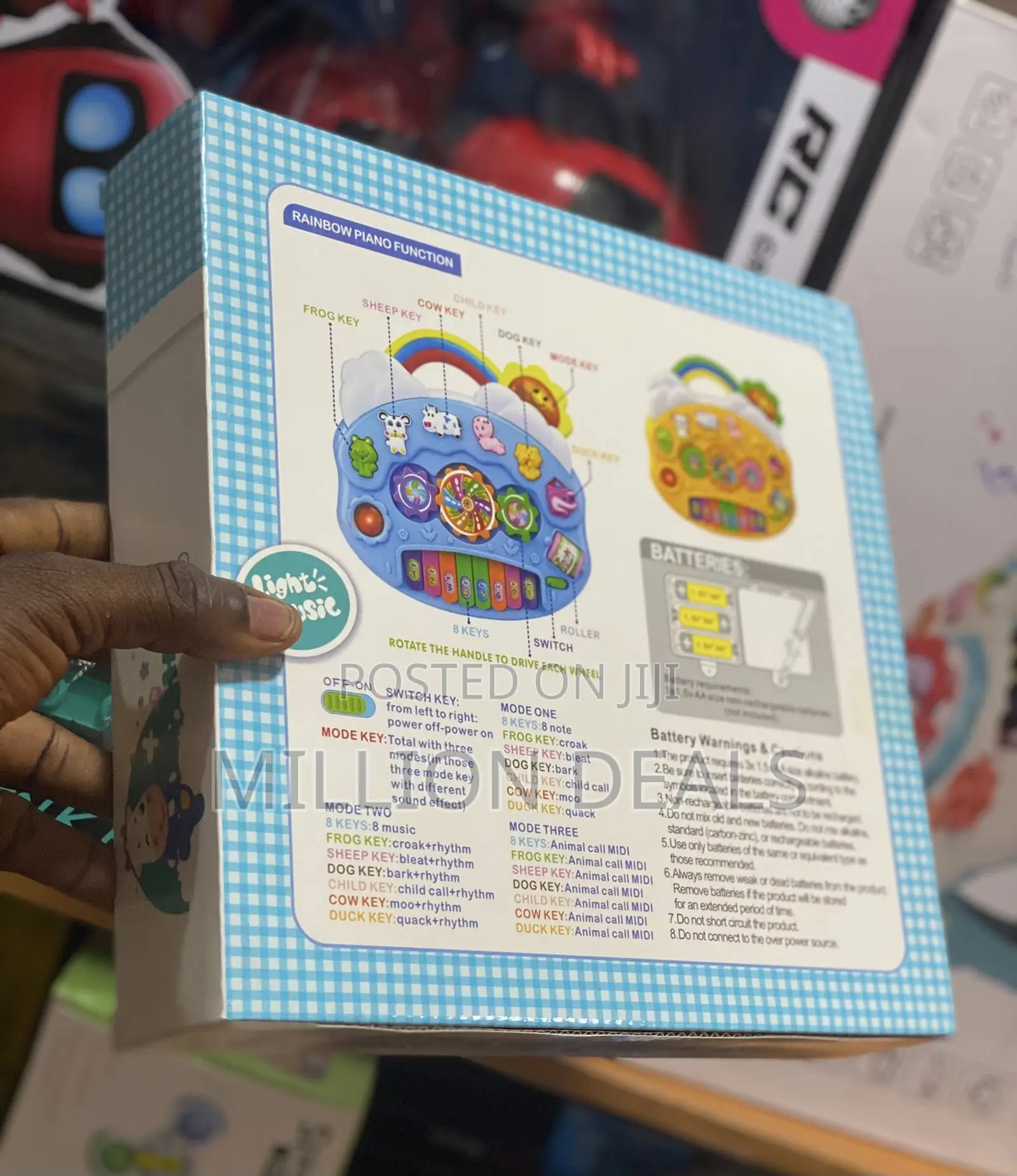 12"X12" Interactive Rainbow Kid Toy 3mnths +