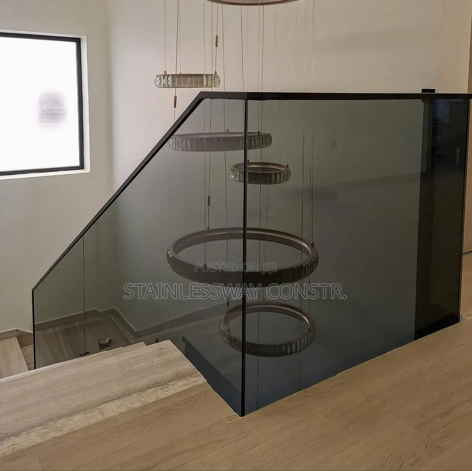 Dark Grey Glass Railings - Timeless Elegance