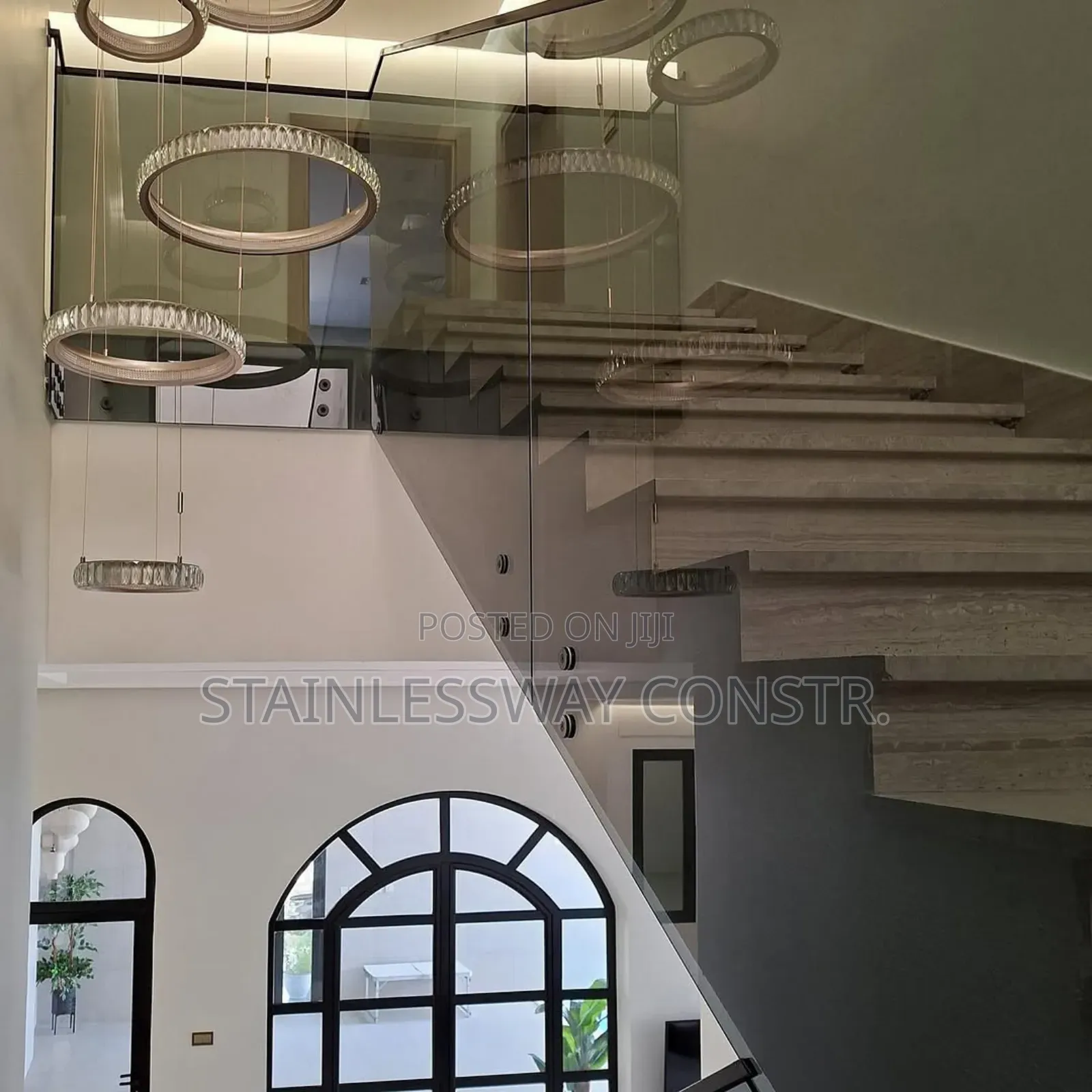 Dark Grey Glass Railings - Timeless Elegance