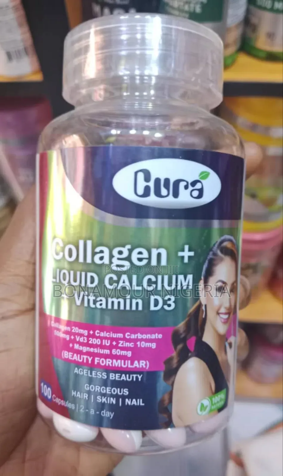 Cura Collagen + Liquid Calcium + Vitamin D3 X100 Caps