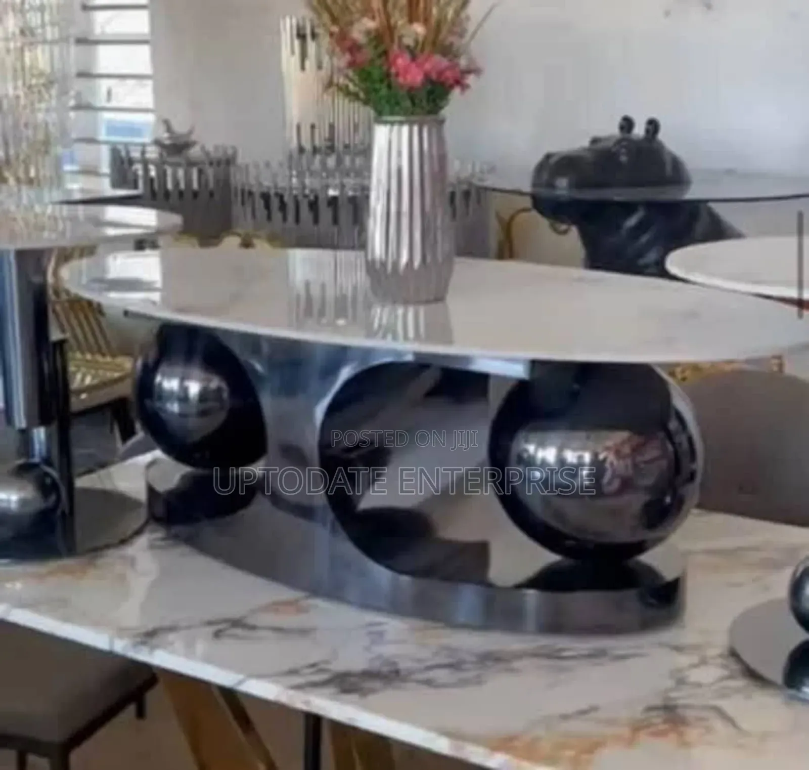 Ball Marble Top Center Table