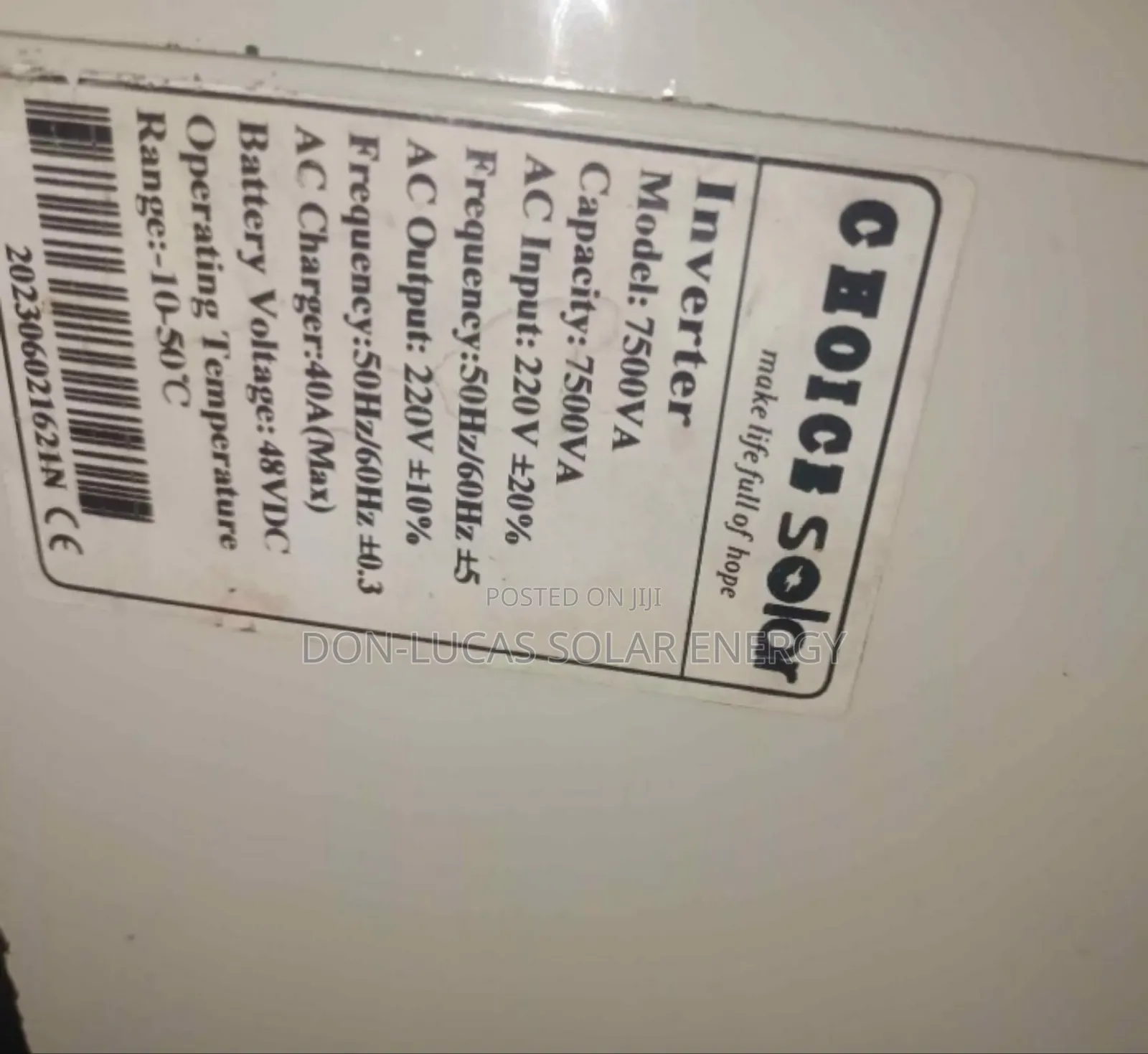 Choice Solar Inverter 7.5kva 48v