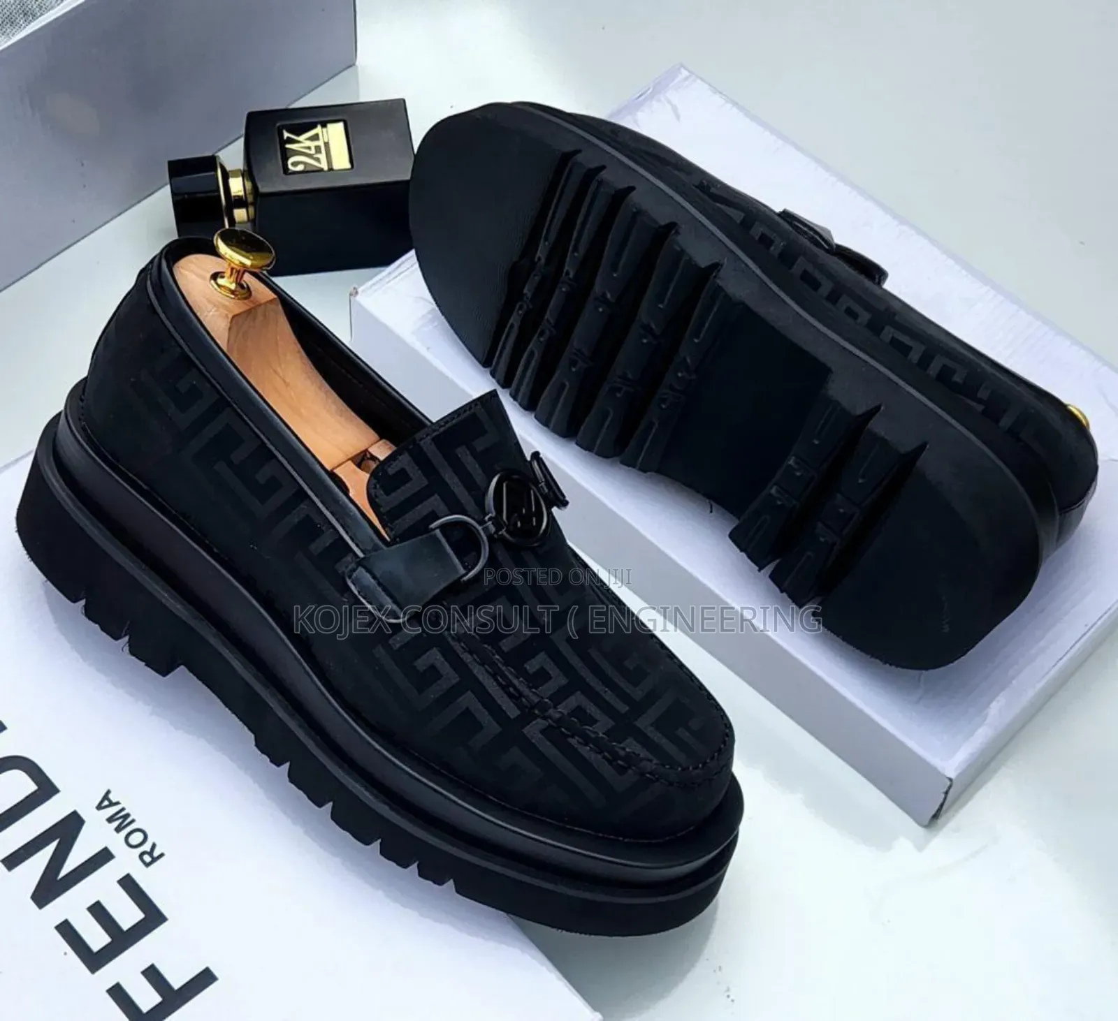 Fendi Double Sole Luxury Designers Thick Sole Men Shoe