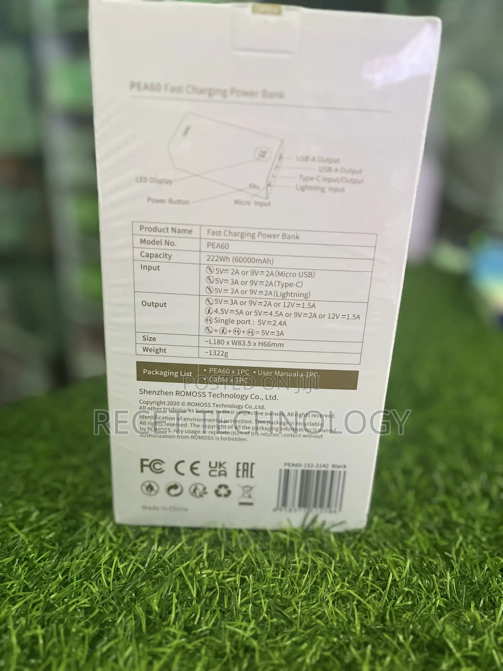 Romoss 60000mah Power Bank 22.5w