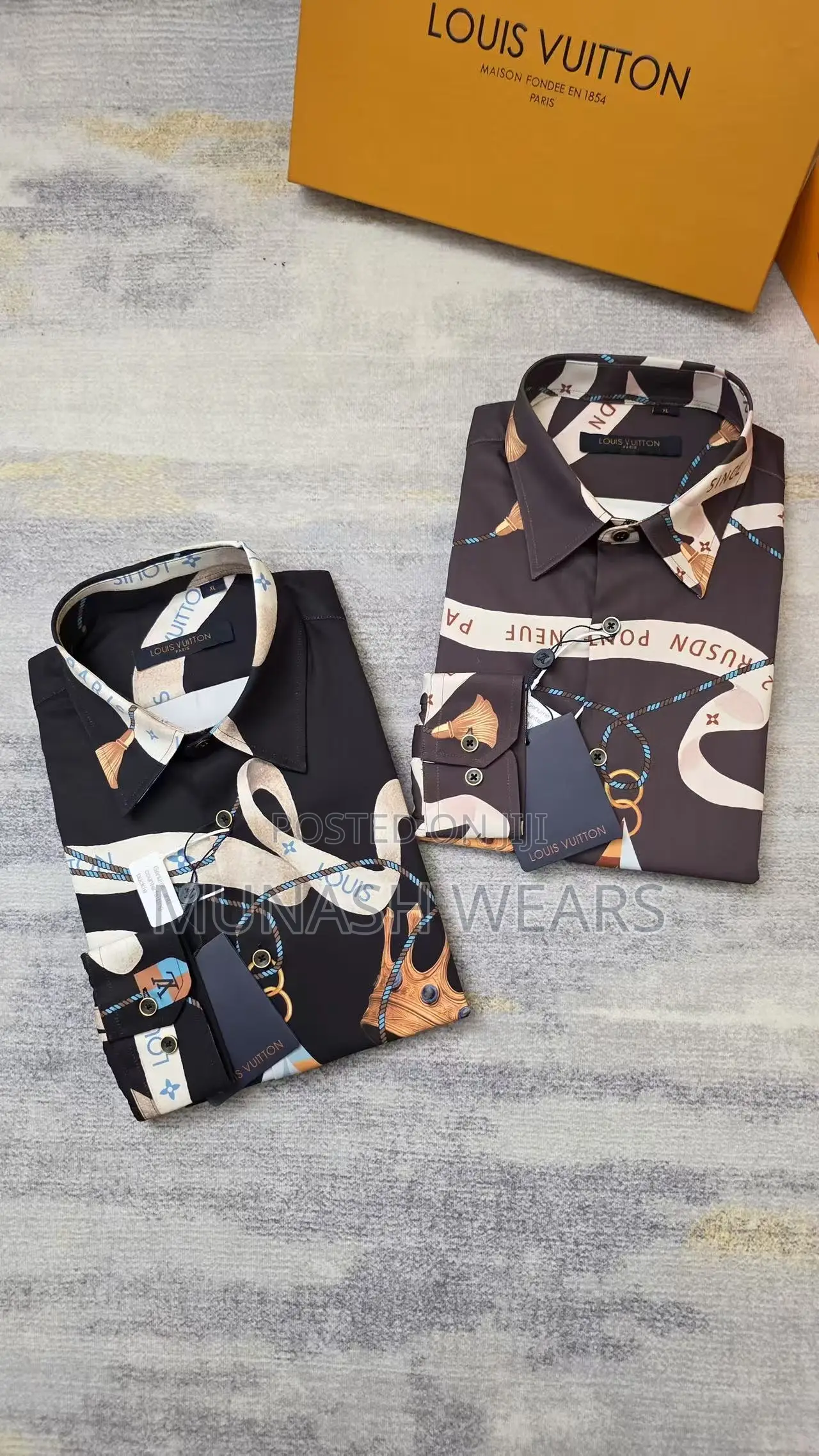 Royal Louis Vuitton Shirt , Brown And Black S-5xl