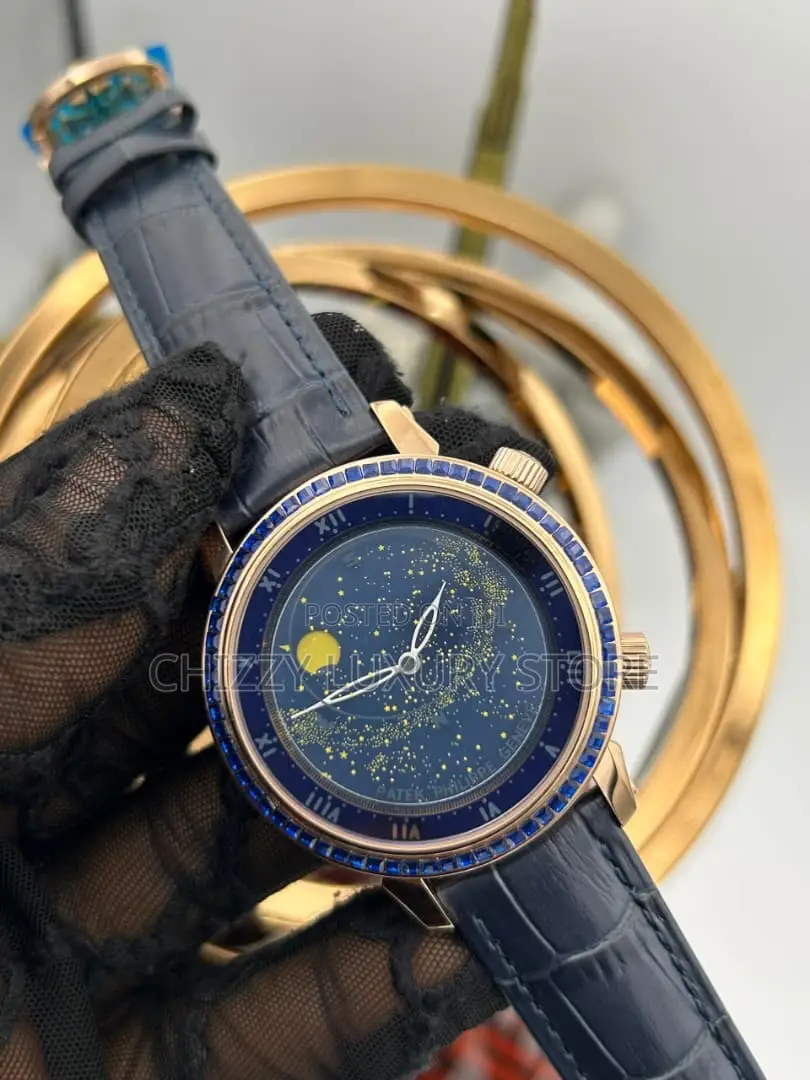 Patek Philippe Quality Luxury Men Genuine Leather Wristwatch