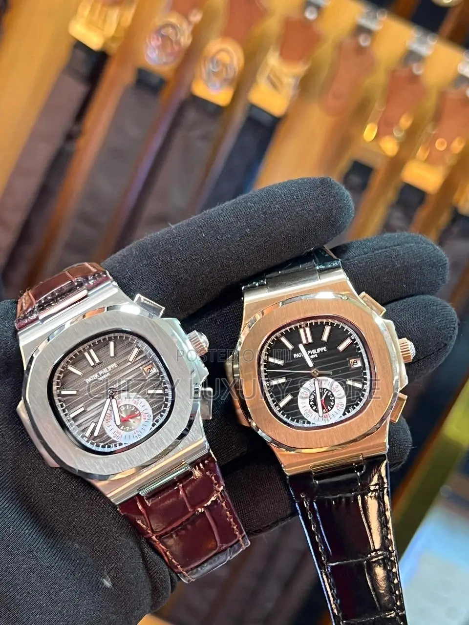 Patek Philippe Quality Luxury Men Genuine Leather Wristwatch