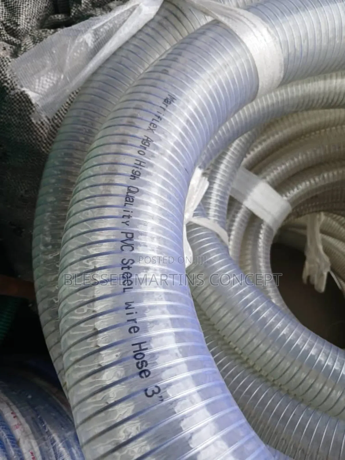 3" Steel Wire Transparent Suction Hose for Water, Chemicals, Petrol