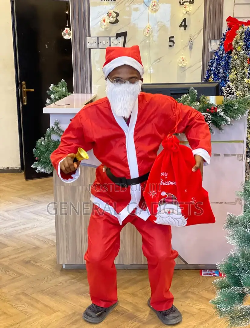 Classic Santa Claus Costume With Hat Beard