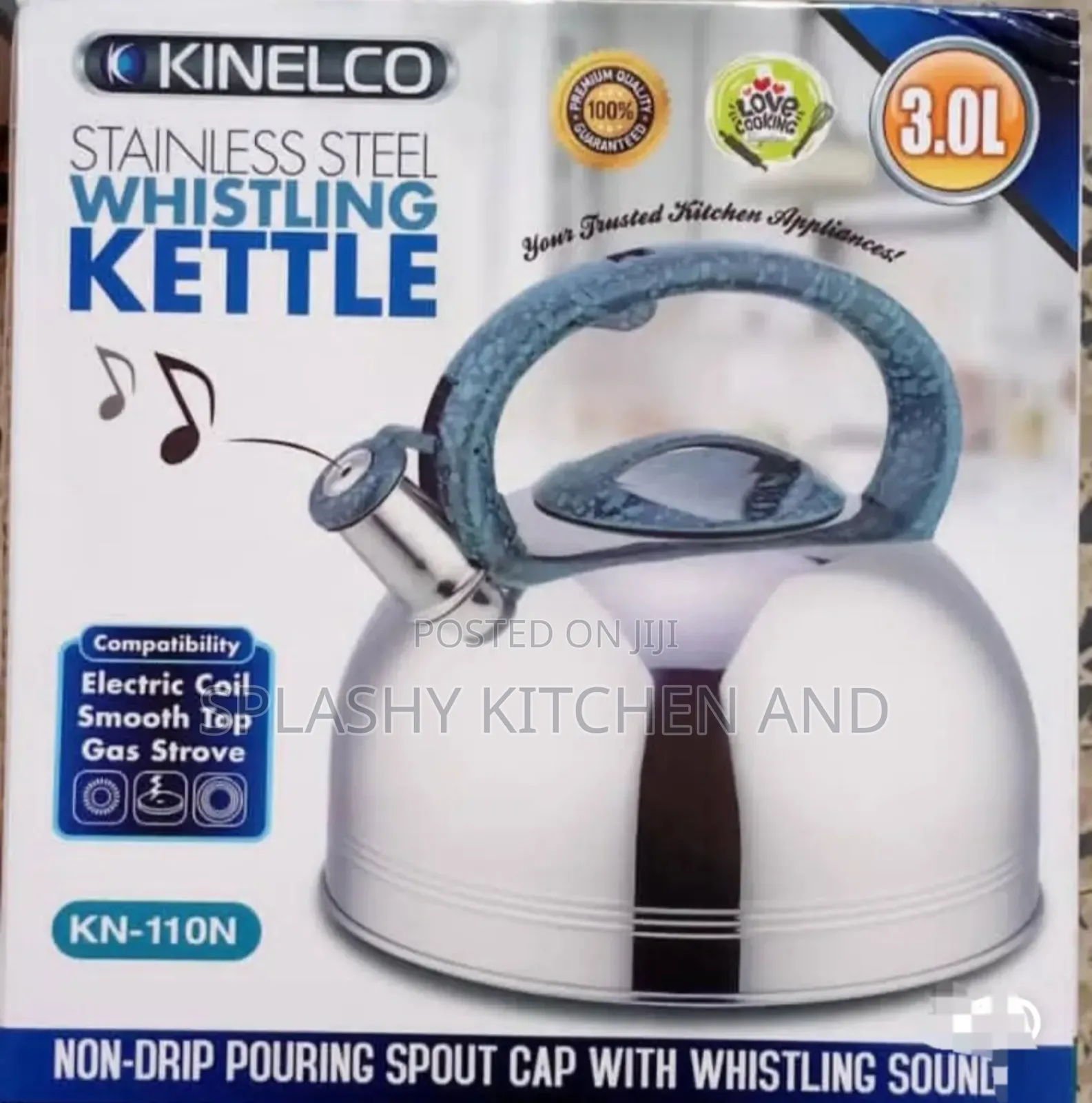 Kinelco Stainless Steel Whistling Kettle 3l