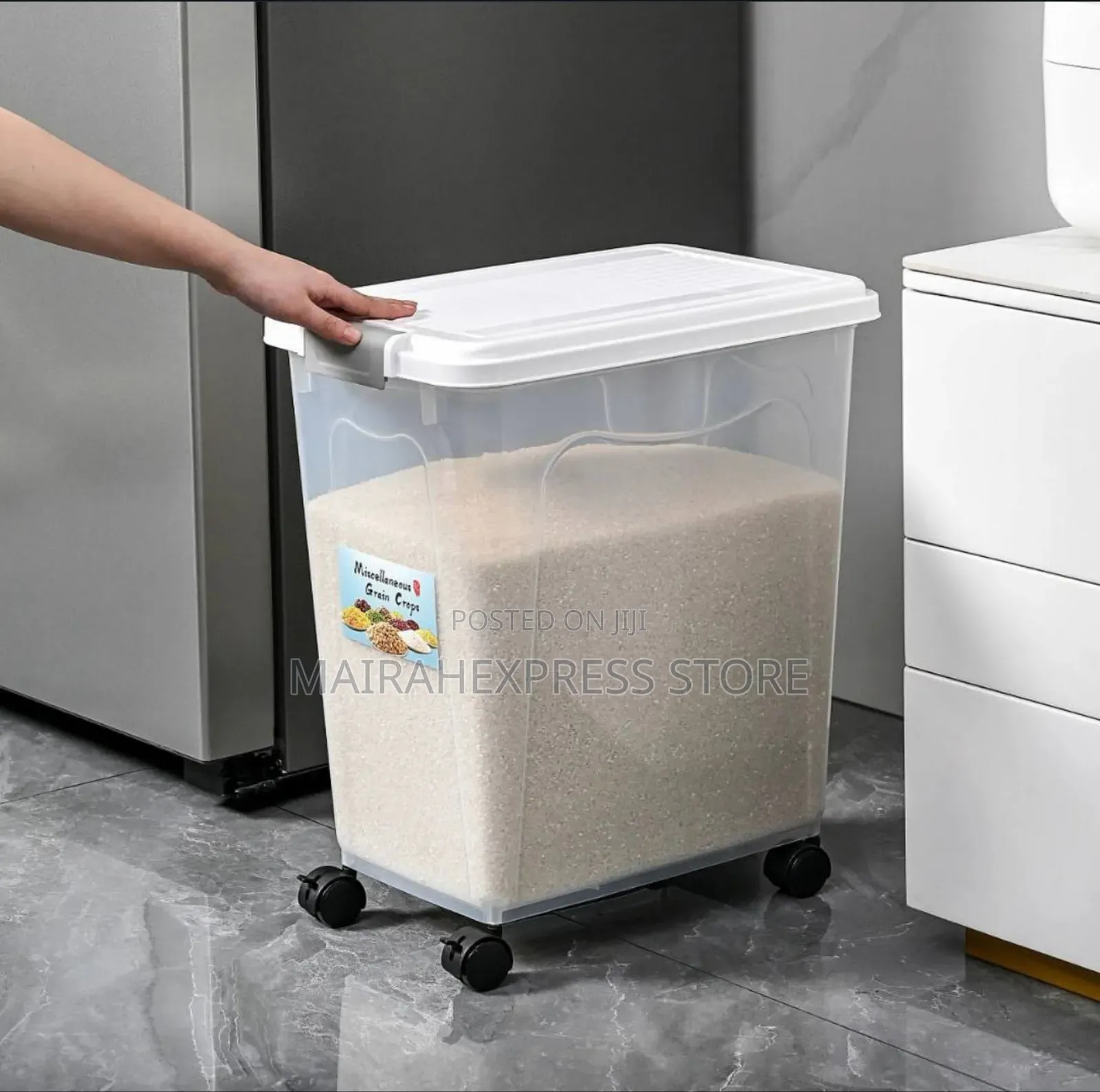 40l Storage Food Container With Wheels (T2mm7)