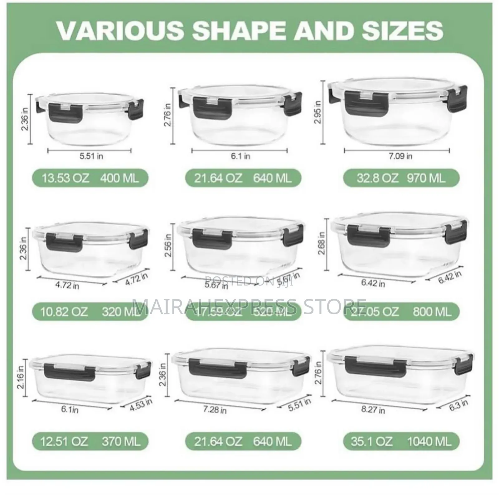 12pcs Glass Meal Preparation (T2mm7)