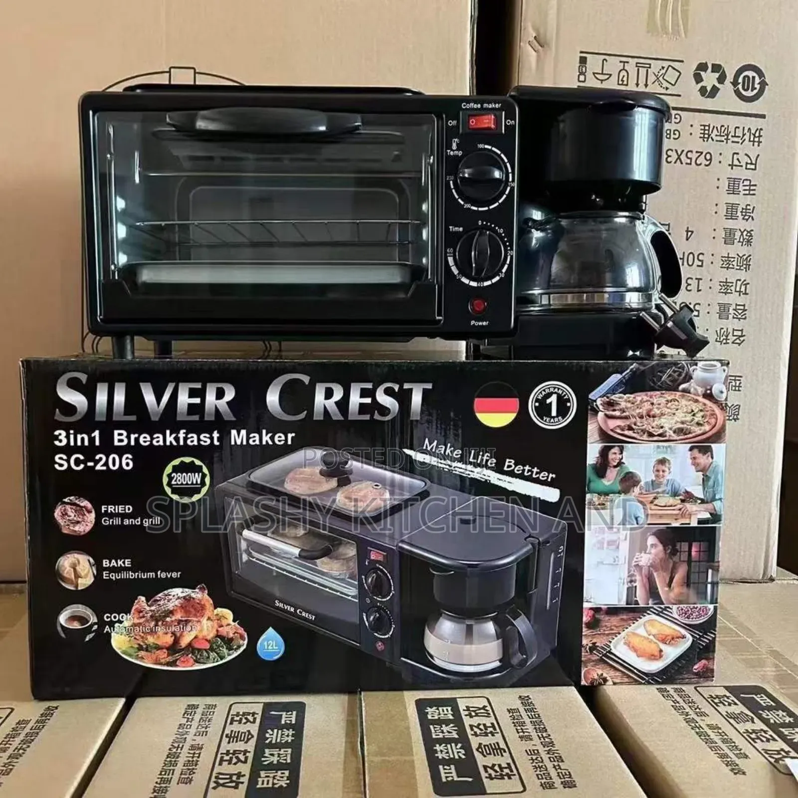 Silver Crest 3 in 1 Breakfast Maker - Oven, Grill, Coffee Maker