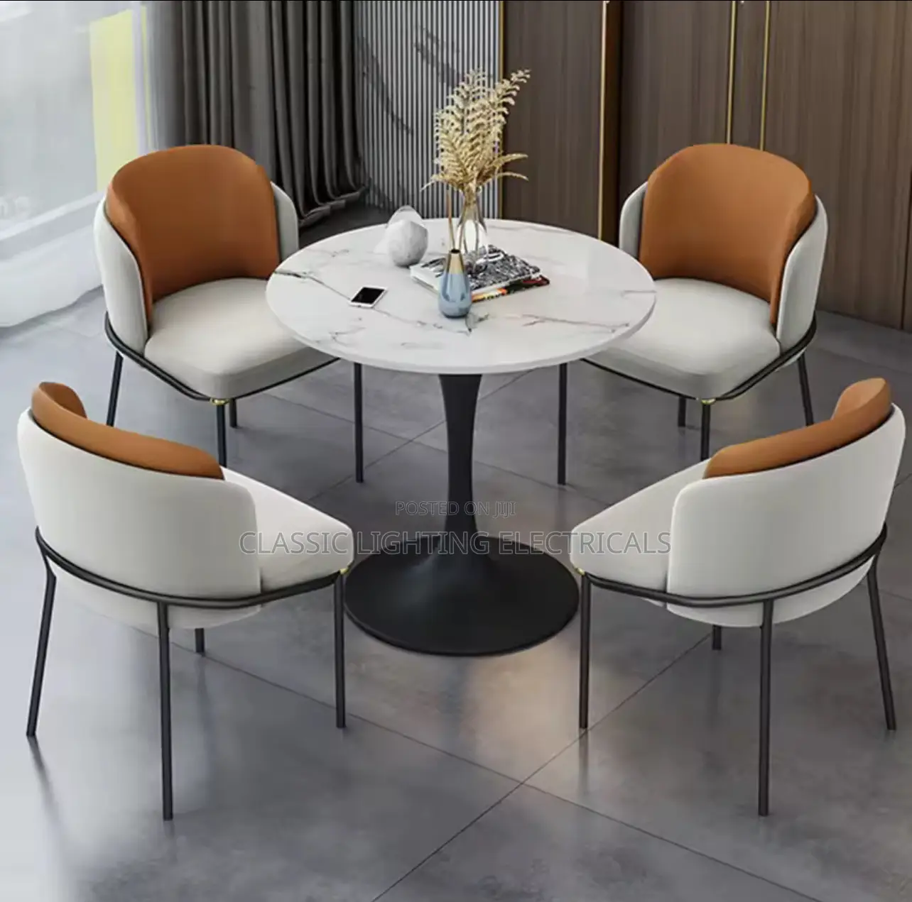 Minimalist Negotiation Table and Chair Set - Nordic-Style