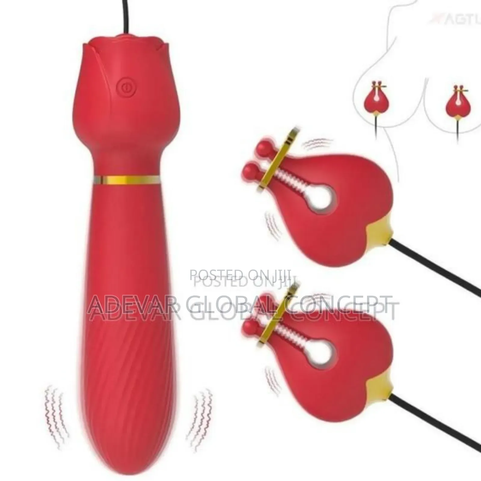 G Spot Vibrator for Women With Nipple Clamps Magic Wand Sex Toy