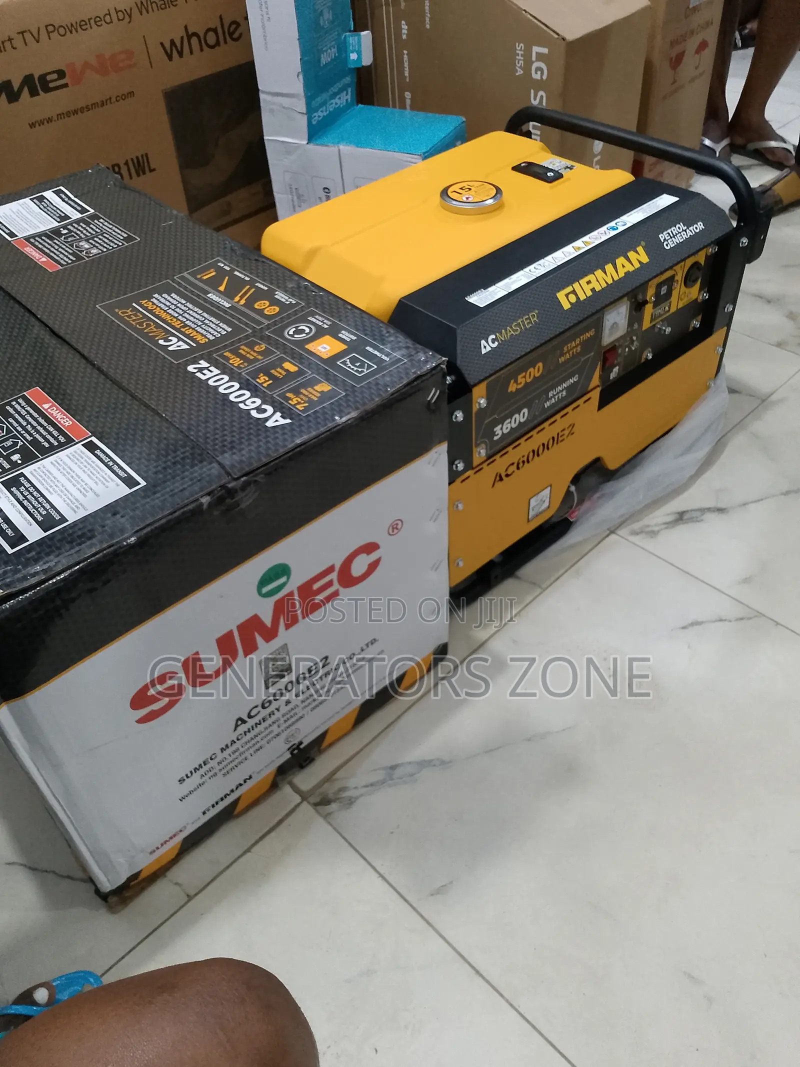Ac6000e2 Firman 3.5kva, Engine Displacement 196cc