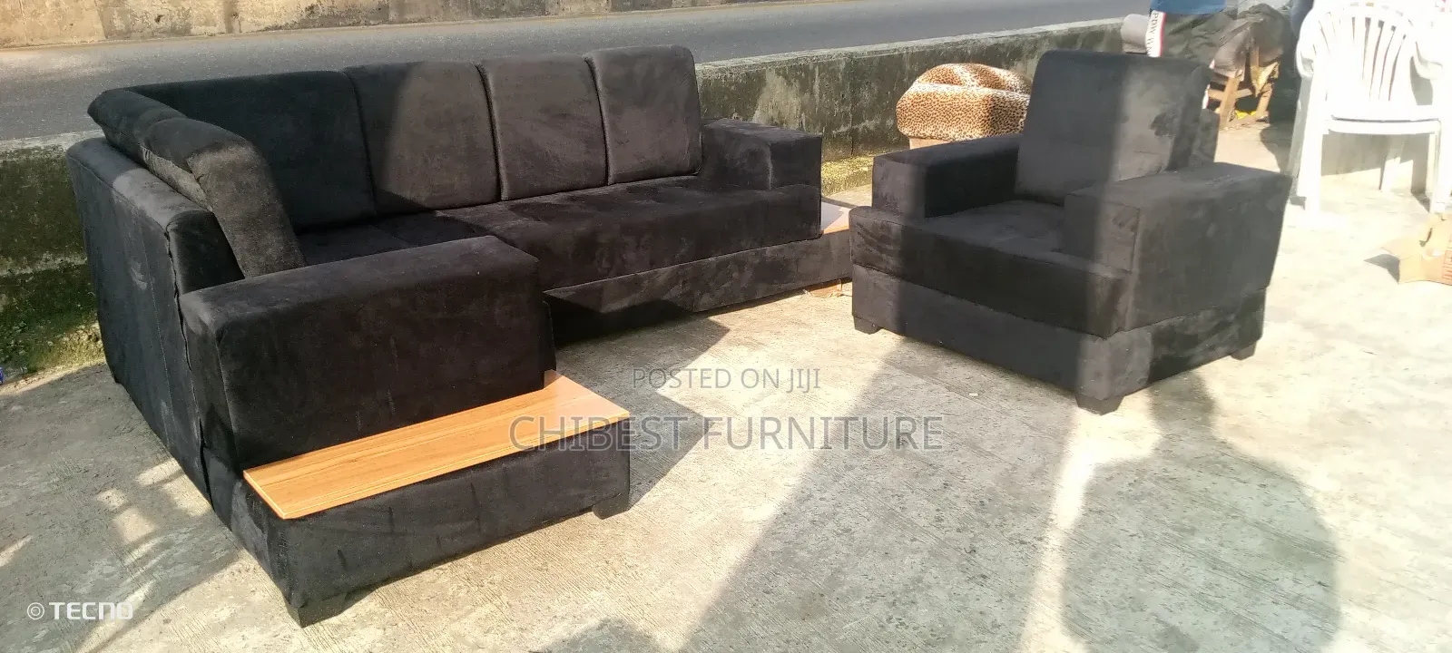 Padded Back Sofa Sets With Side Board