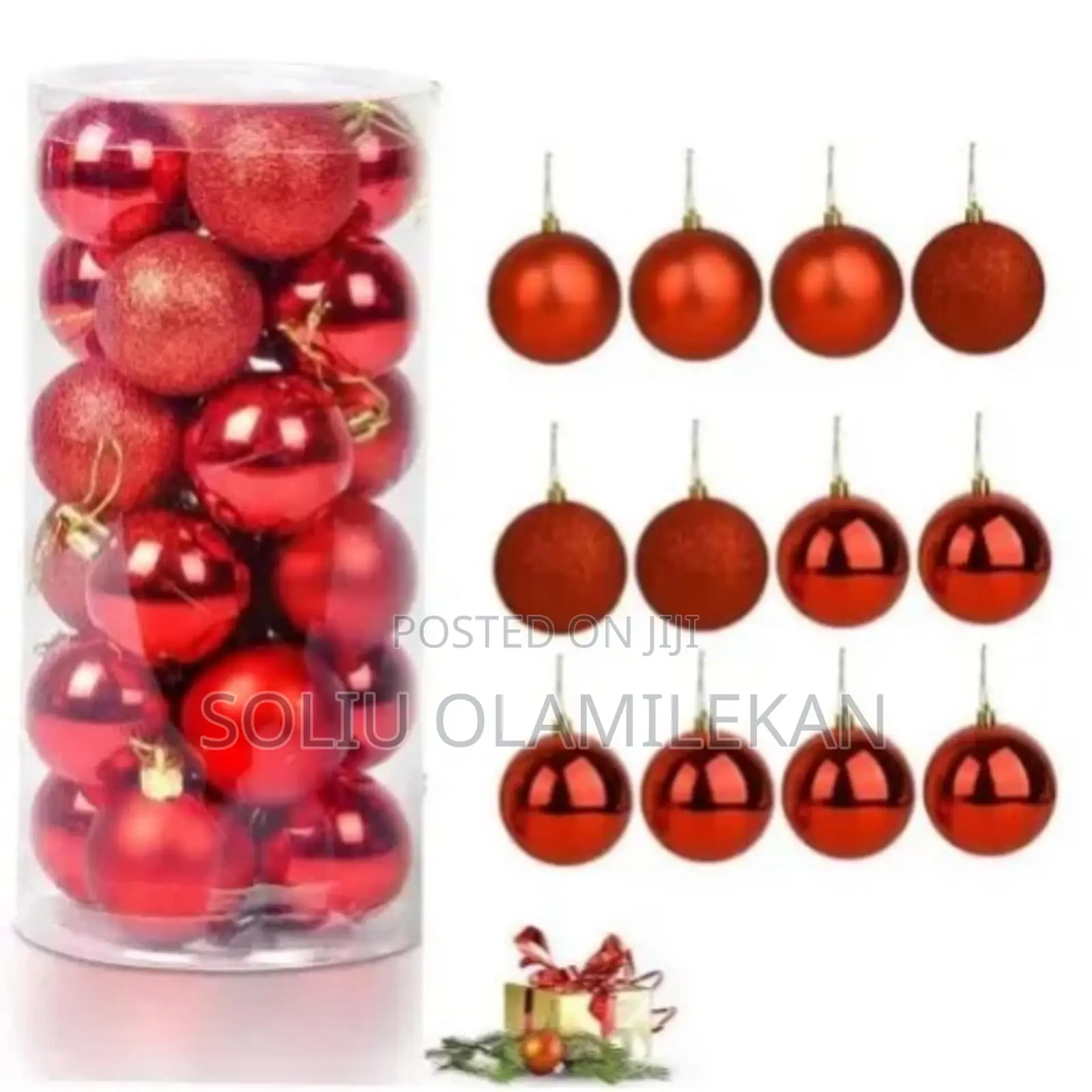 Christmas Ornament Balls-12 PCS- Red