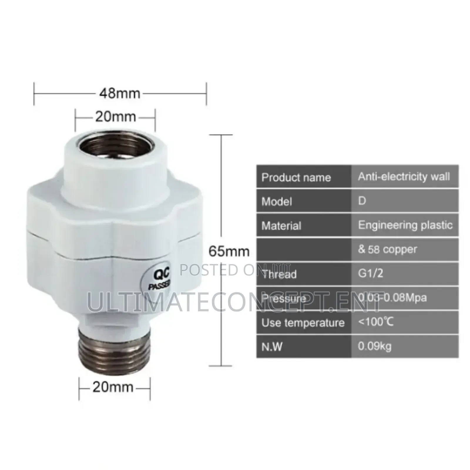 Anti-Electric Shock Water Heater Connector