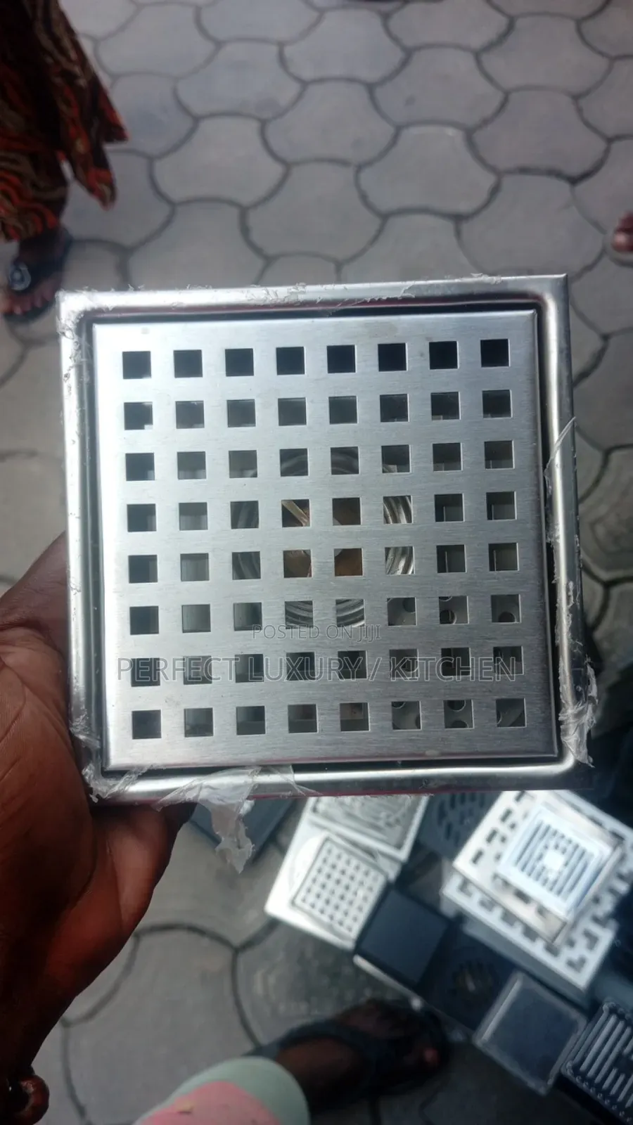 Black 15cm Square Floor Drain