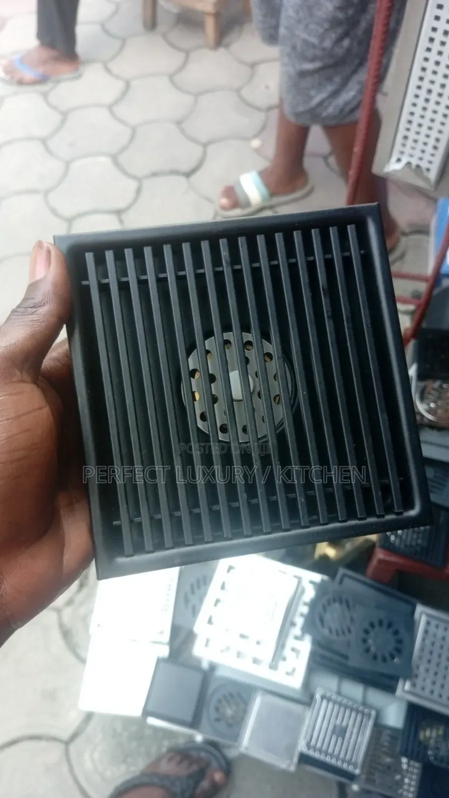 Black 15cm Square Floor Drain
