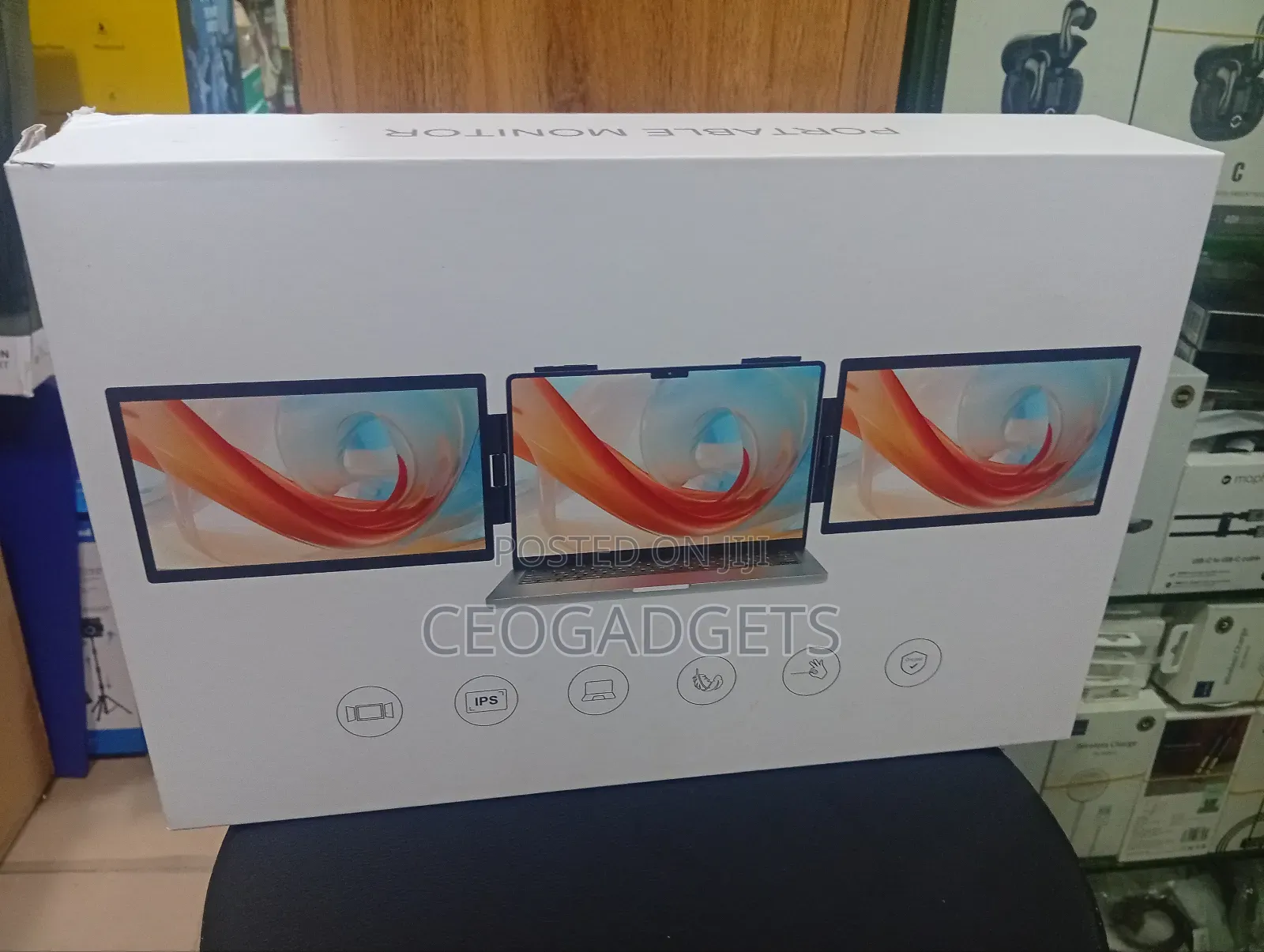 Triple Portable Monitor Yxk 14" - Laptop Screen Extender Dual Monitor