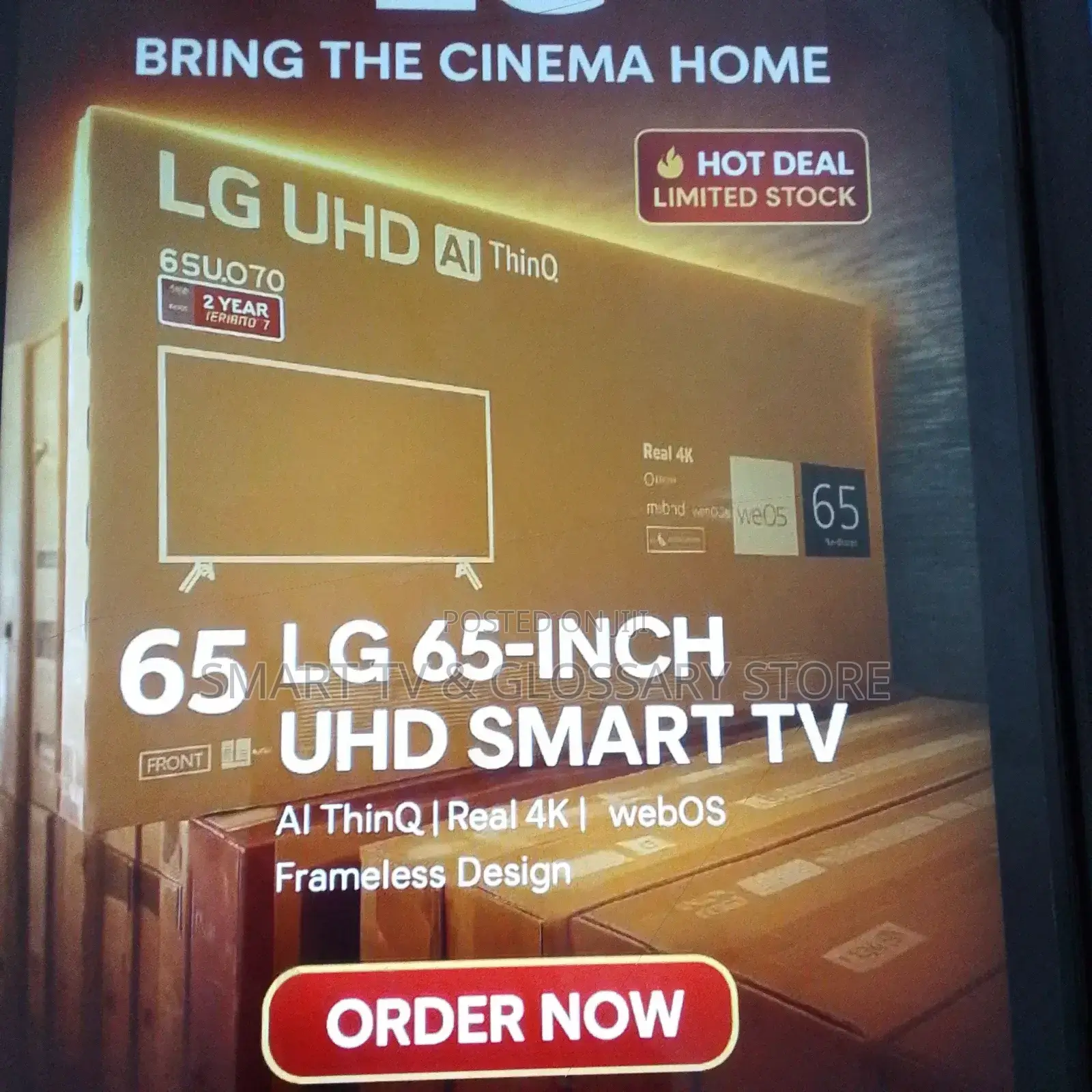 65 Inches Smart Auxiliary Audio Tv