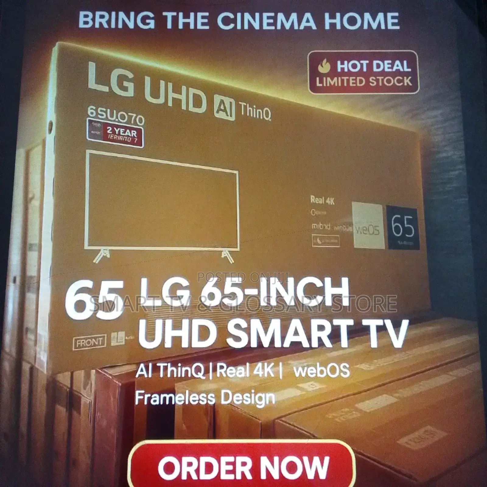65 Inches Smart Auxiliary Audio Tv