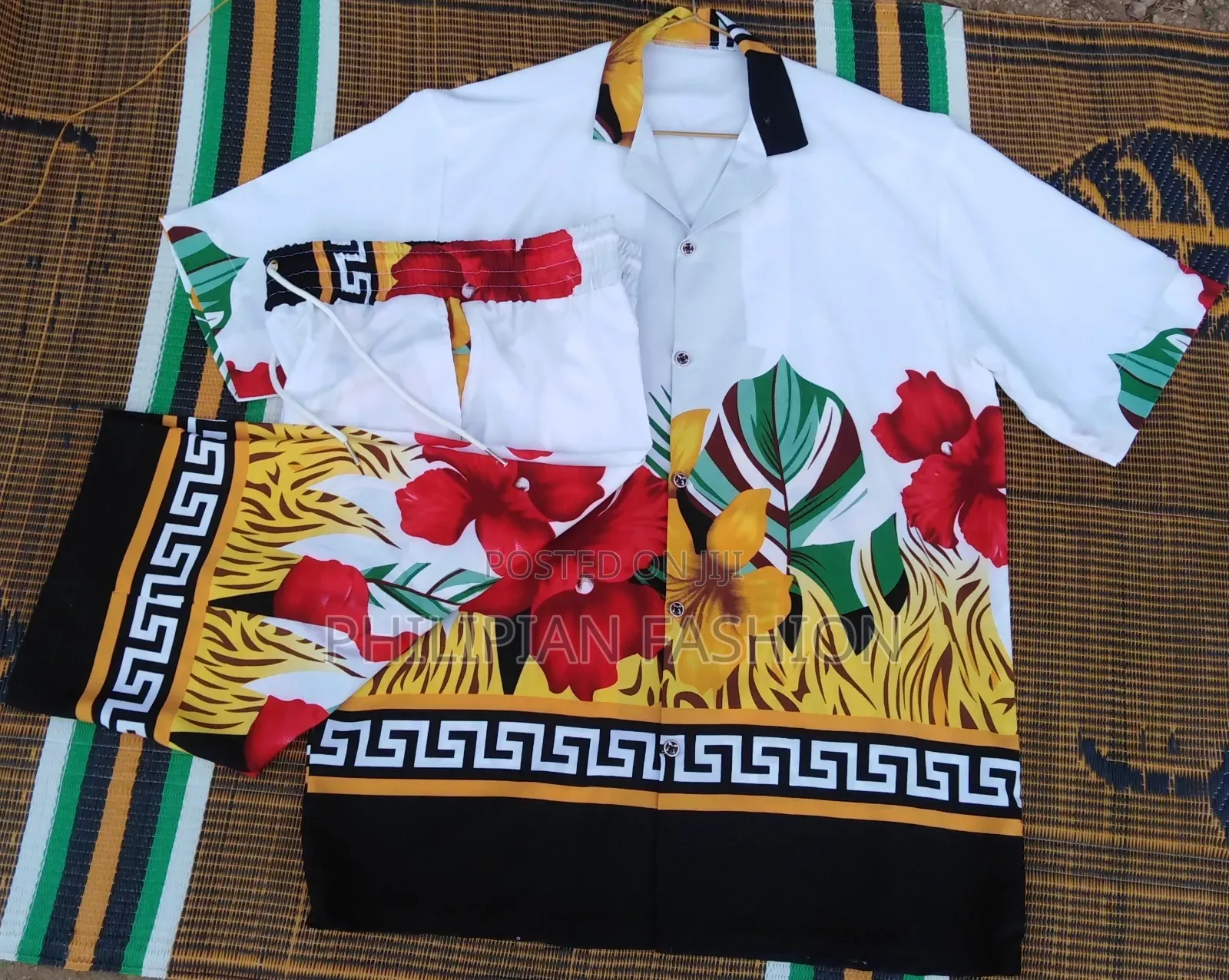 2piece Beach Wear (Shirt and Triquarter Short)