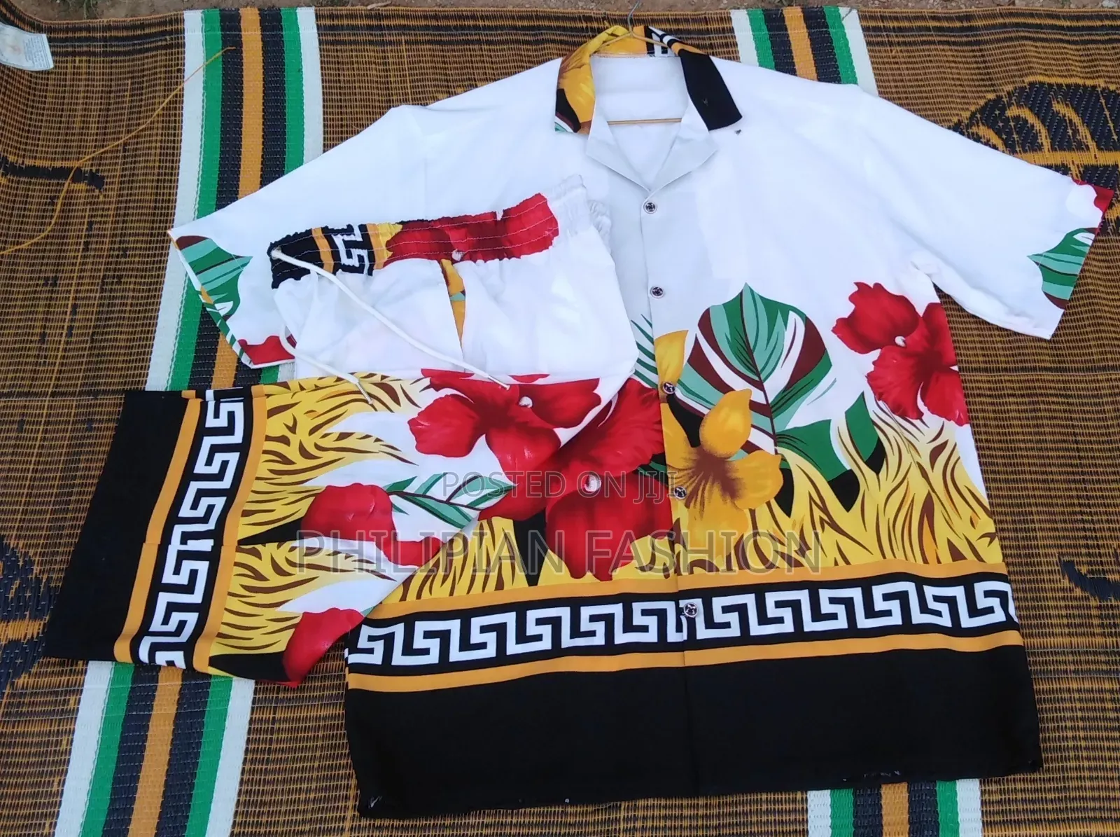 2piece Beach Wear (Shirt and Triquarter Short)