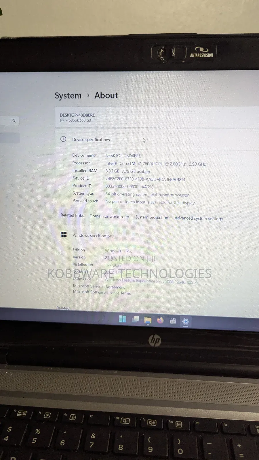 Laptop HP ProBook 650 G3 8GB Intel Core i7 SSD 256GB
