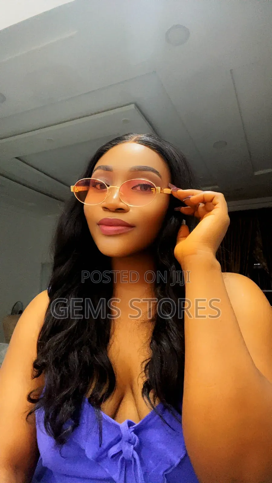 Stylish Round Sunglasses With Pink Gradient Lenses Gold Mesh Arms