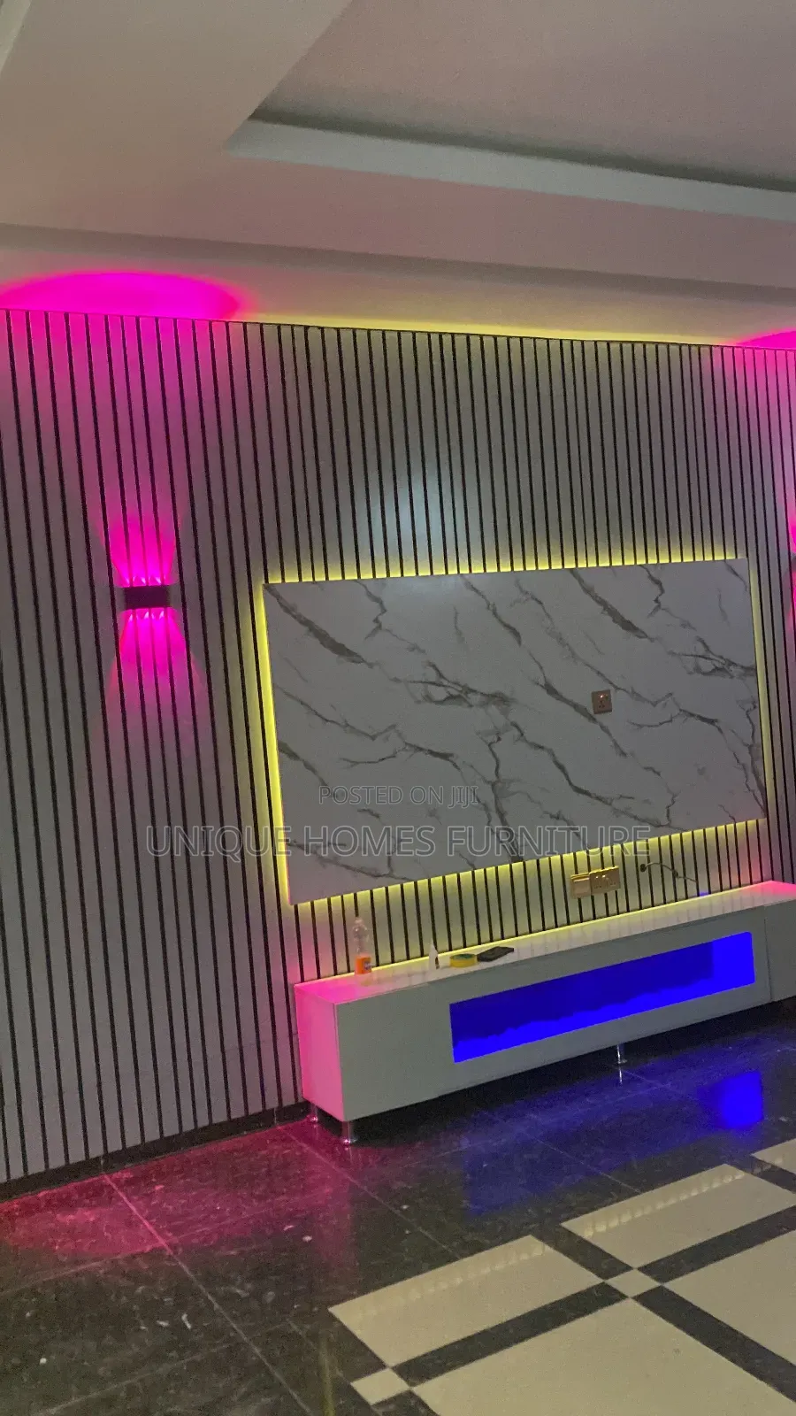 Tv Console With Acrilic Stones