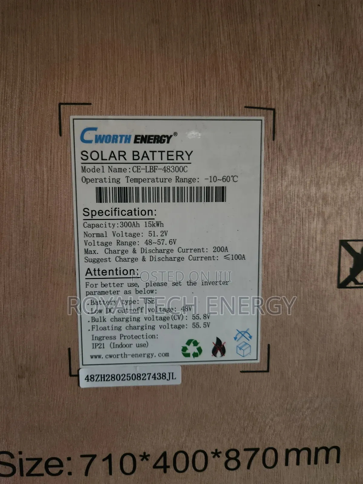C-Worth 15kwh 51.2v Lithium Lon Batteries Available Now
