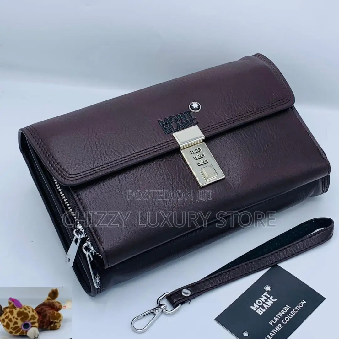 Mont Blanc Quality Luxury Men Genuine Leather Purse