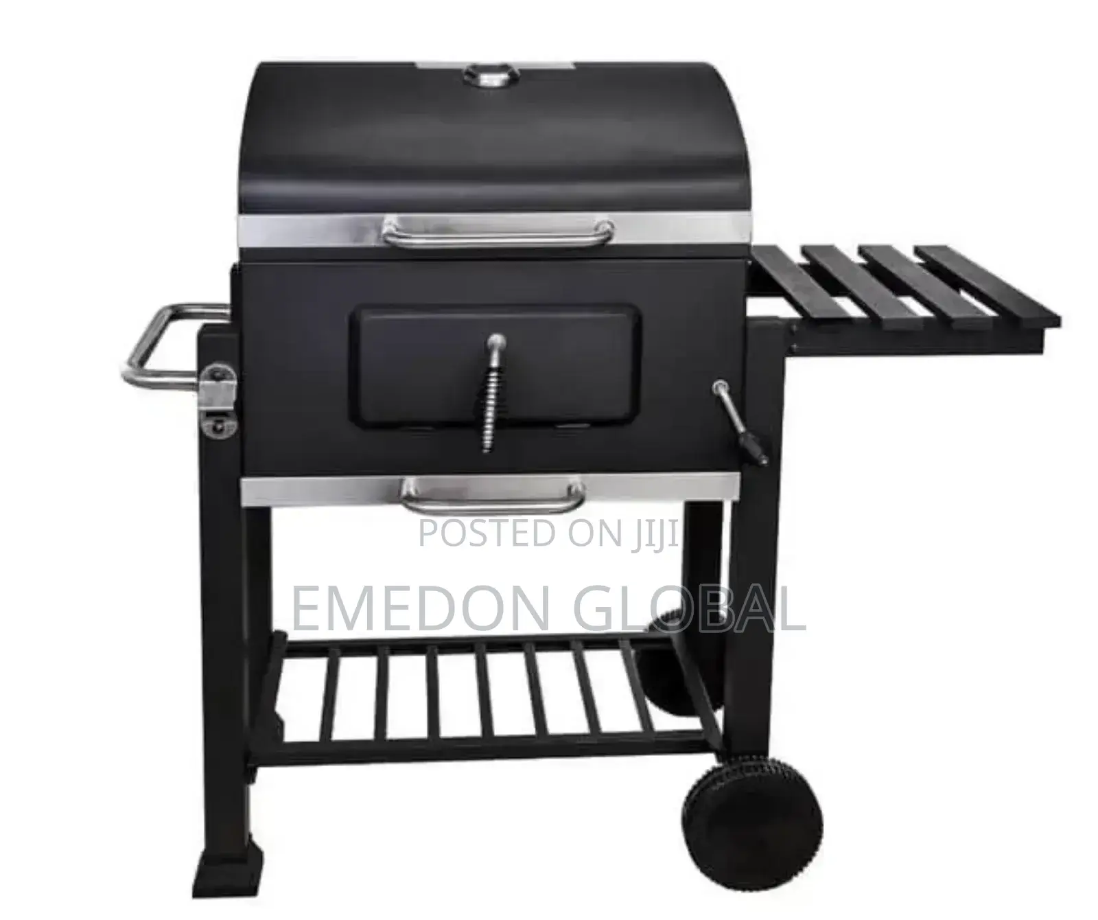 Heavy Duty Smokeless BBQ Grill Trolley With Side Table