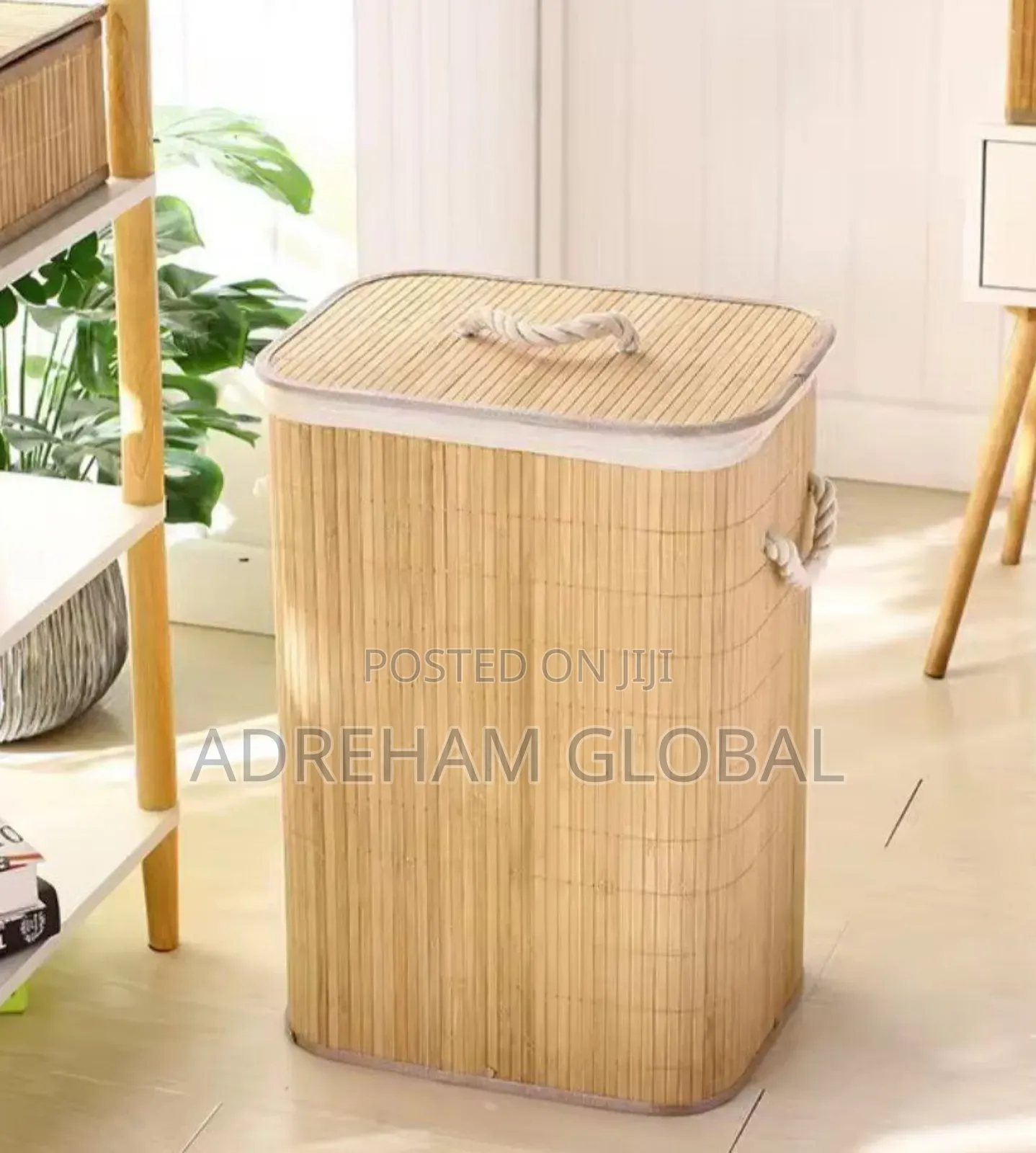 Foldable Laundry Basket Bamboo Hamper Collapsible Clothes Storage Bin
