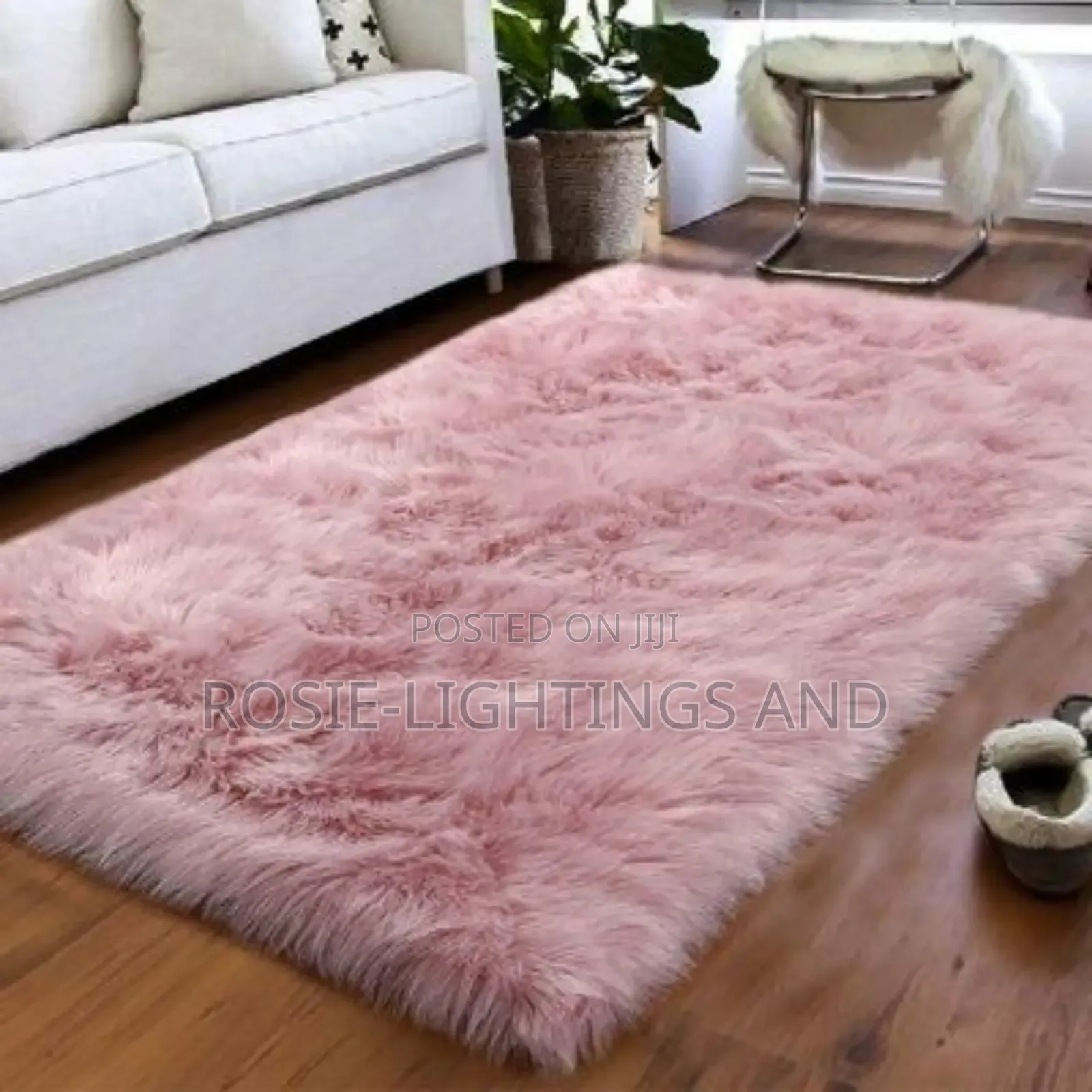 Soft Fluffy Rugs Faux Sheepskin Area Rug(5 by 7) Pink