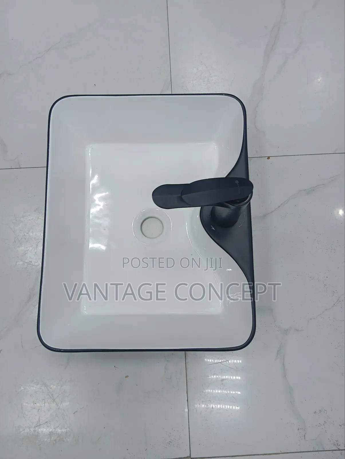 4cm Countertop Basin Black and White Colour