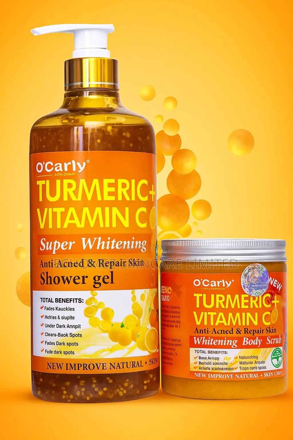 Tumeric + Vitamin C Set /Scrub Shower Gel