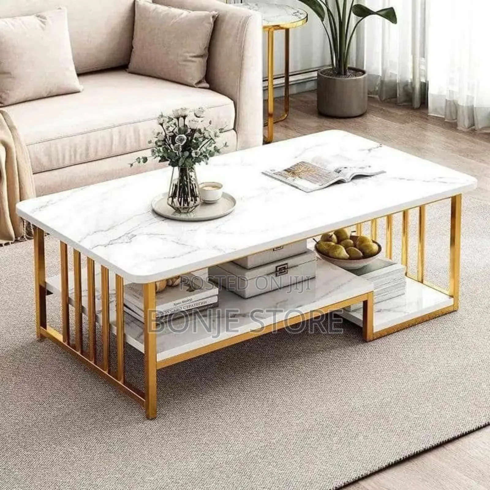 Hq Exotic Nordic Faux Marble Centre Table Colour: Black, White