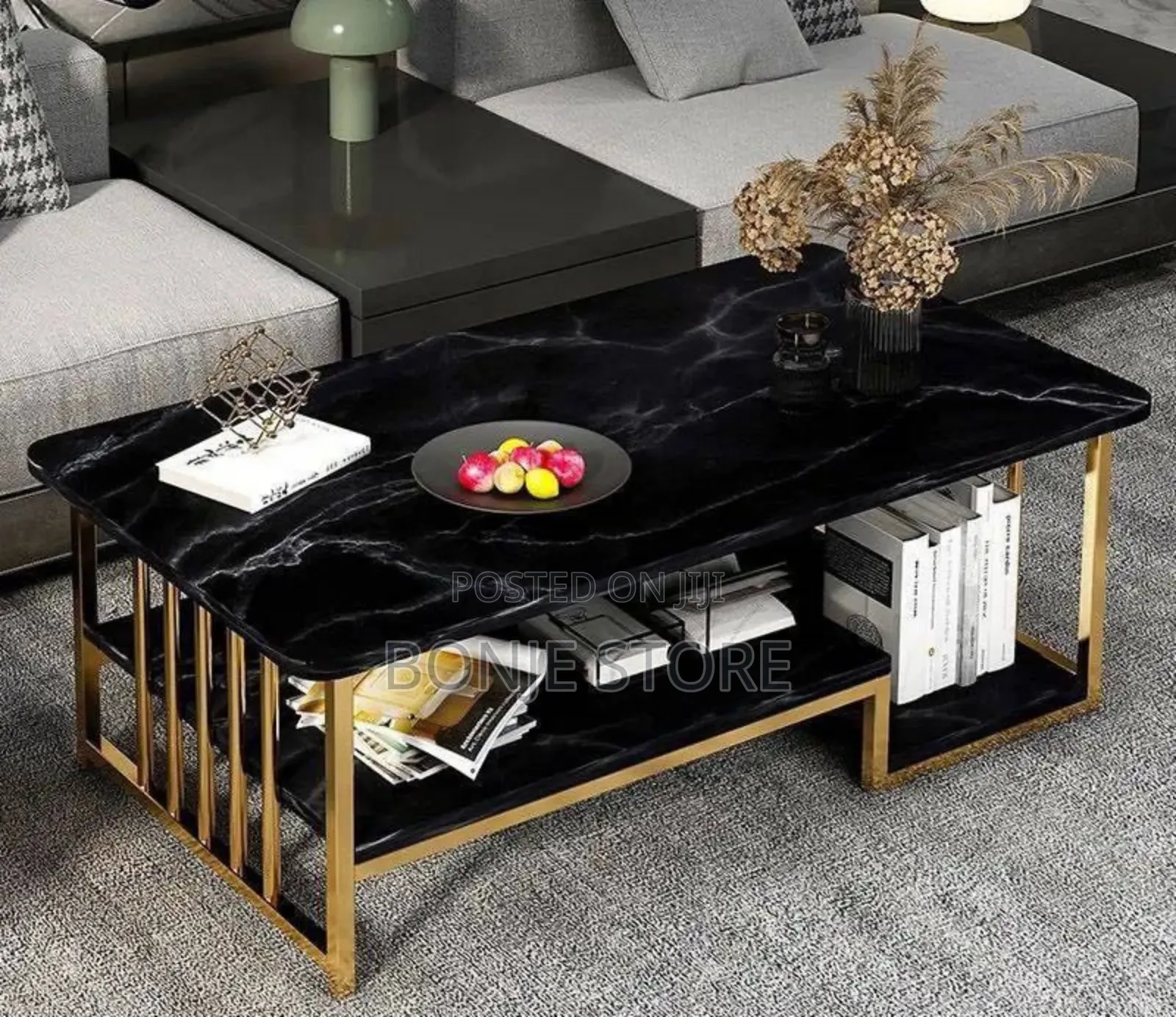 Hq Exotic Nordic Faux Marble Centre Table Colour: Black, White