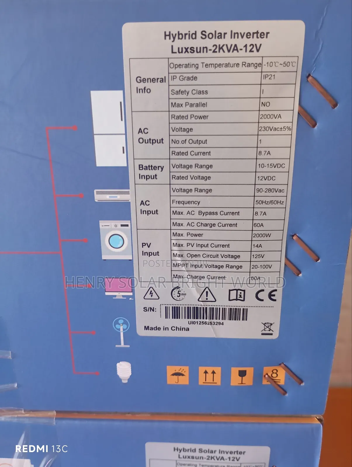 Luxsun 2kv 12v Hibrid Inverter